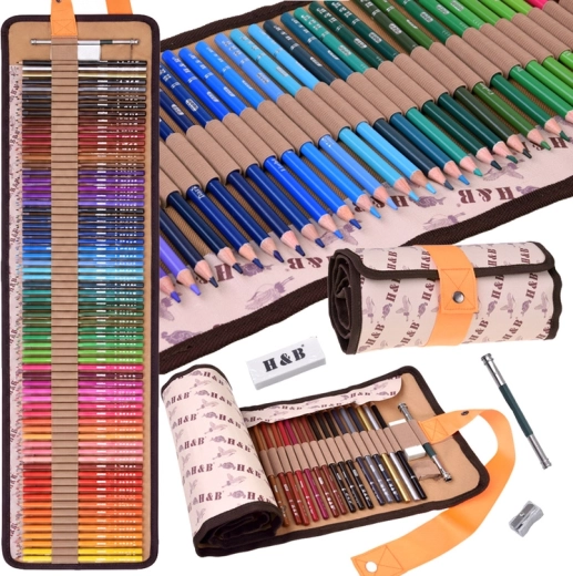 Lápices de colores H&B – set de 72 colores en estuche enrollable