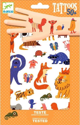 Djeco tatuajes temporales de animalitos de colores