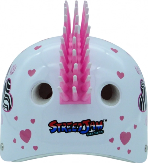 Casco cebra con corazoncitos
