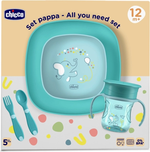 Set de comedor Chicco para niños 12m+ azul