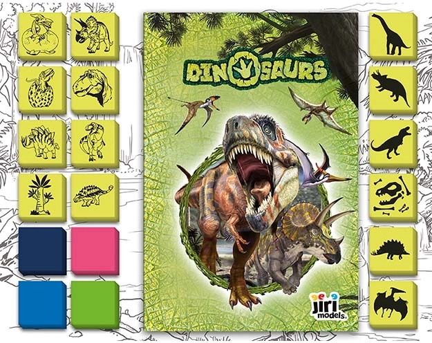 Divertido estampado con sellos Dinosaurios