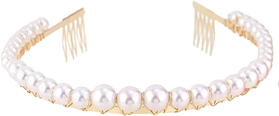 Diadema rosa con perlas para niñas
