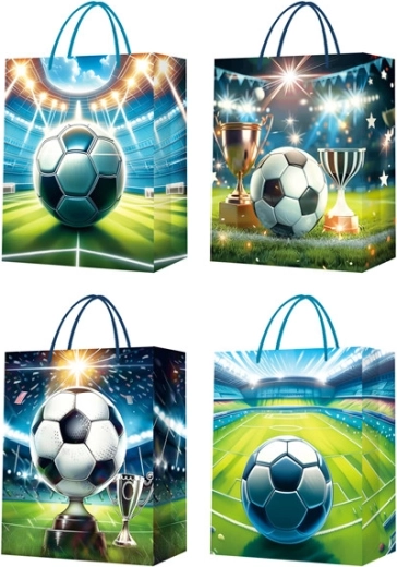 Bolsa de regalo con motivo de fútbol tamaño S
