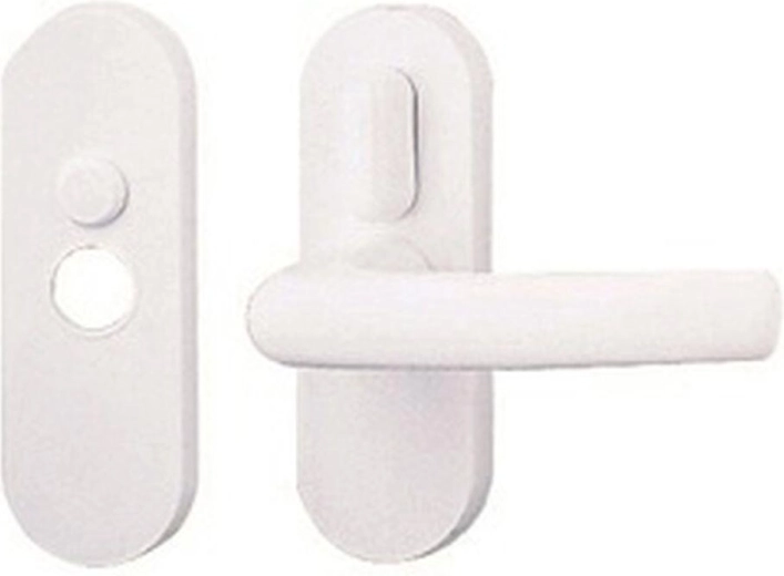 Manilla de puerta Klasik para interior con palanca, blanca, plástico
