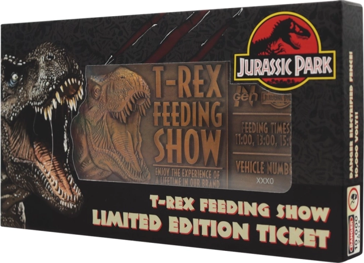 Entrada coleccionable metálica JURASSIC PARK