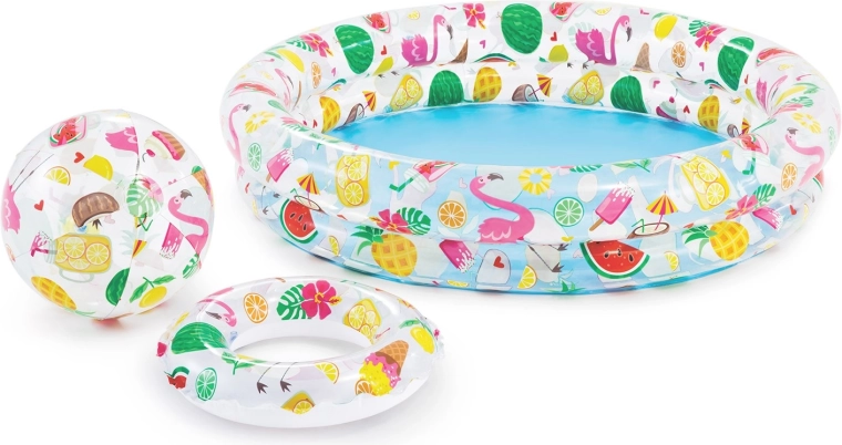 Piscina hinchable con aro y balón 122 × 25 cm Intex