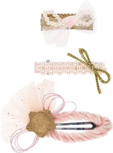 Souza! set de horquilla y pinzas para el cabello Hanna con estrellas, dorado - 3 uds.