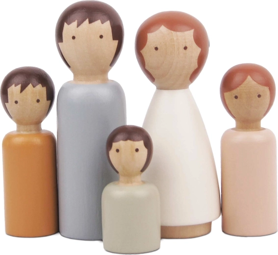 Le Toy Van familia de figuritas de madera para casa de muñecas (5 personajes)