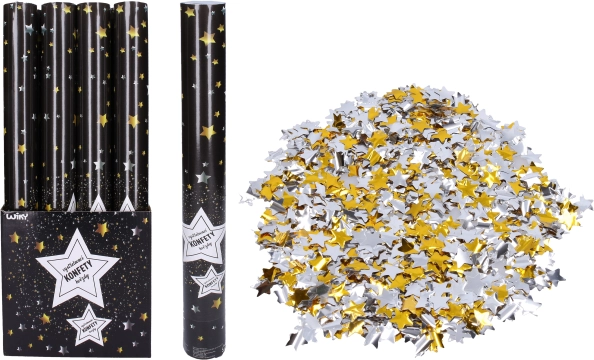 Cañón de confeti para fiesta Estrellas 50 cm