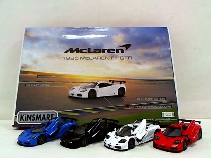 Coche McLaren F1 GTR 1995 con marcha atrás (pull-back), 4x4, 1:34 - 1 unidad