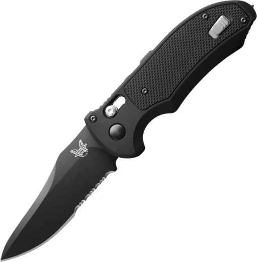 Benchmade auto triage cuchillo automático táctico 9 cm, totalmente negro, aluminio