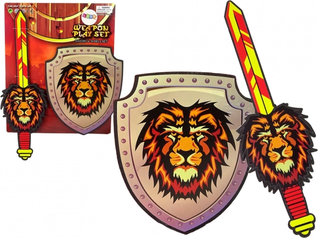 Set de caballero de espuma EVA: espada y escudo con motivo de león