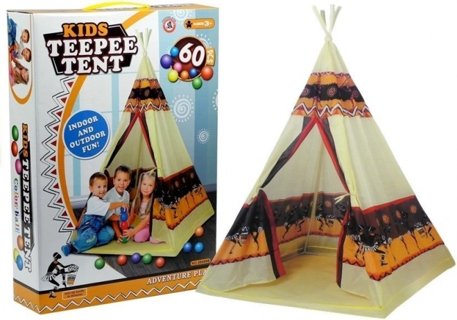 Tipi infantil indio con pelotas 155 cm