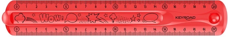 Regla KEYROAD Flexi 20 cm roja