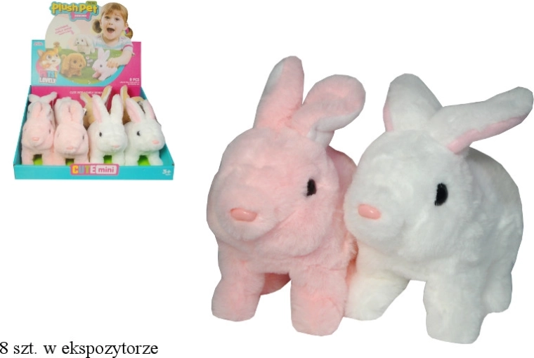 Conejito de peluche con cabeza, mejillas y colita móviles - 1 pieza