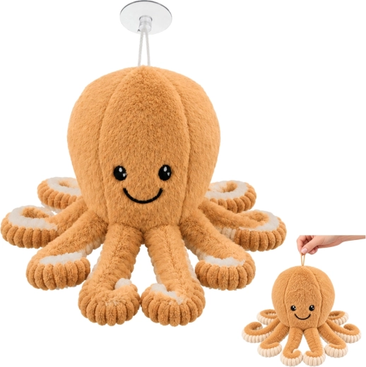 Pulpo de peluche con ventosa beige 16 cm - 1 unidad