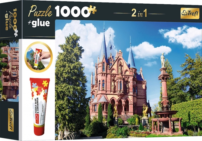 Trefl set 2en1 puzzle Castillo de Drachenburg, Alemania 1000 piezas con pegamento