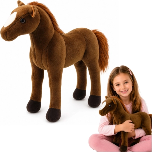 Caballo de peluche marrón oscuro 40 × 37 cm