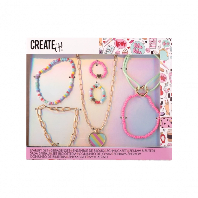 Set de joyas create it!: bisutería infantil con pulseras, pendientes y collar