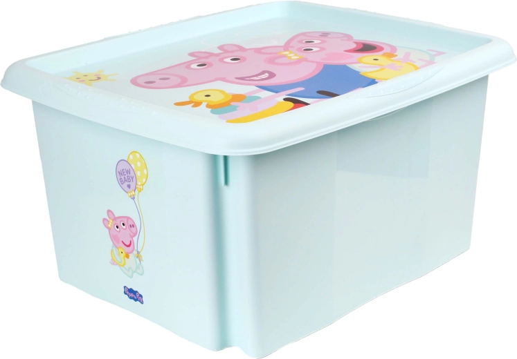 Caja de almacenamiento de plástico con tapa Peppa Pig de 24 l