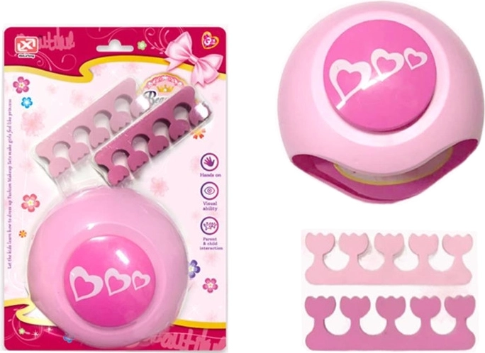 Set colorido para el cuidado de uñas con lámpara para niños