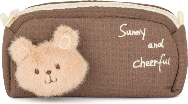 Estuche infantil de peluche oso marrón