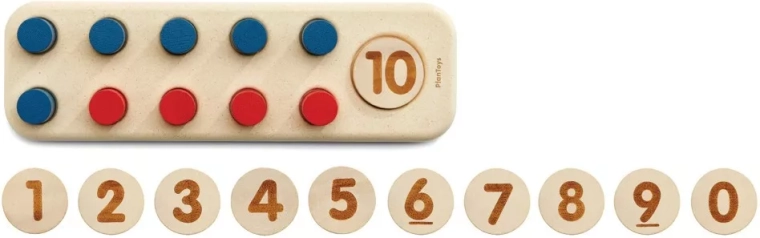 PlanToys set de matemáticas de madera para sumar, restar y multiplicar 1–20