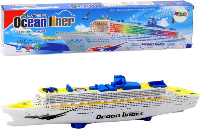 Barco turístico interactivo con luces, sonidos y evasión de obstáculos