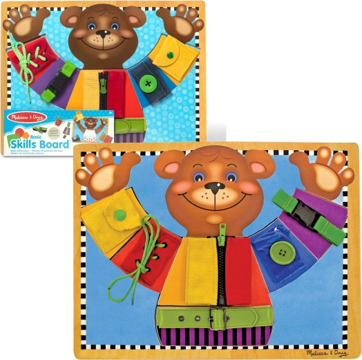 tablero manipulativo de madera osito – aprendizaje de habilidades básicas melissa & doug