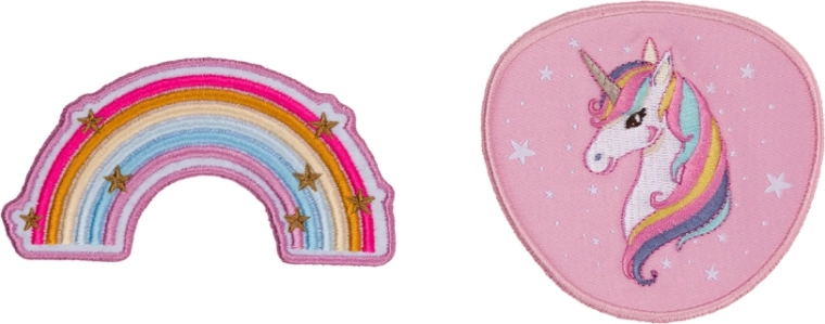 Insignias intercambiables BAAGL Baaglies Rainbow Unicorn, 2 uds