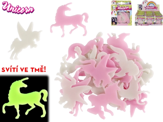 Pegatinas luminosas de unicornios para la habitación infantil, 24 uds.
