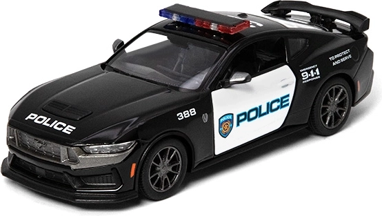 Modelo metálico Ford Mustang Dark Horse 2024 edición policial 1:43, negro