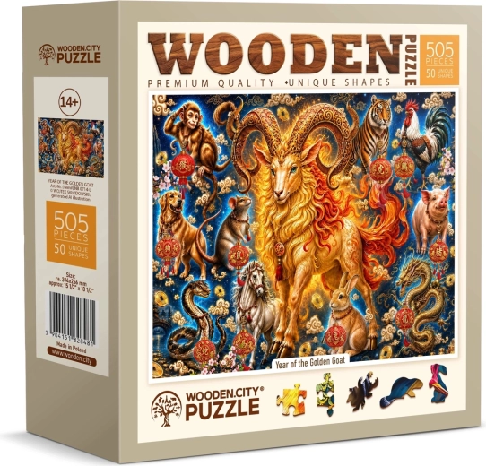 WOODEN CITY puzzle de madera Año de la Cabra Dorada, 505 piezas