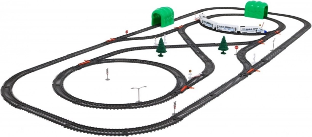 Gran circuito de tren infantil con vagones y vía de más de 9 metros de longitud – 70 piezas