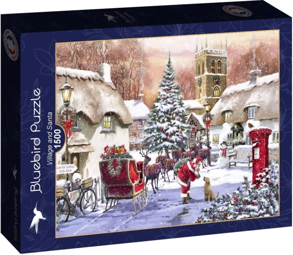 Puzzle Bluebird Santa en el pueblo 1500 piezas