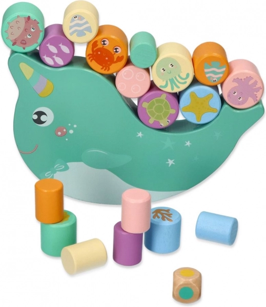 Juego de equilibrio de madera – narval equilibrante