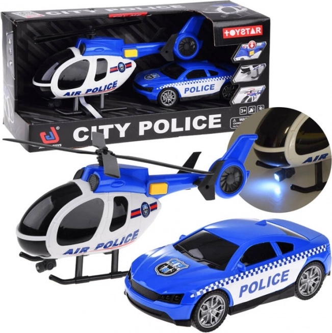 Set de juego Policía: Coche y Helicóptero
