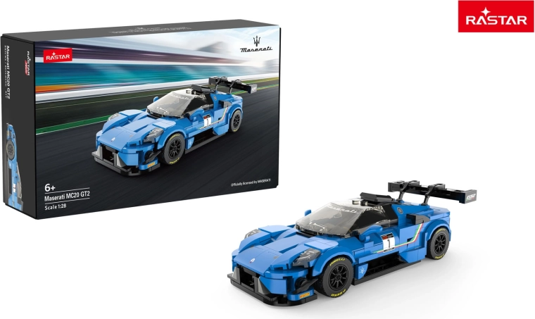 Kit de construcción coche Rastar Maserati MC20 GT2 azul 1:28 - 1 pieza