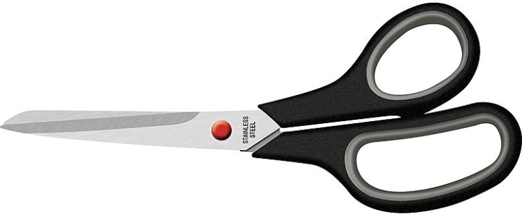 Tijeras con empuñadura suave 21,5 cm, negras