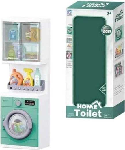 Set de baño infantil con lavadora y estantería con función de rociado