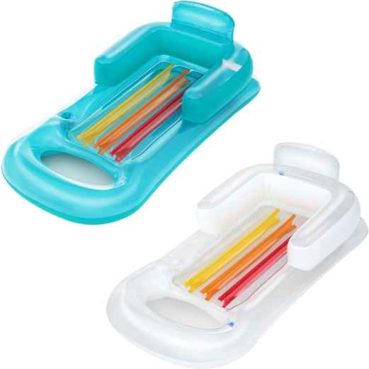 Colchoneta inflable con respaldo y portavasos 161 × 84 cm BESTWAY