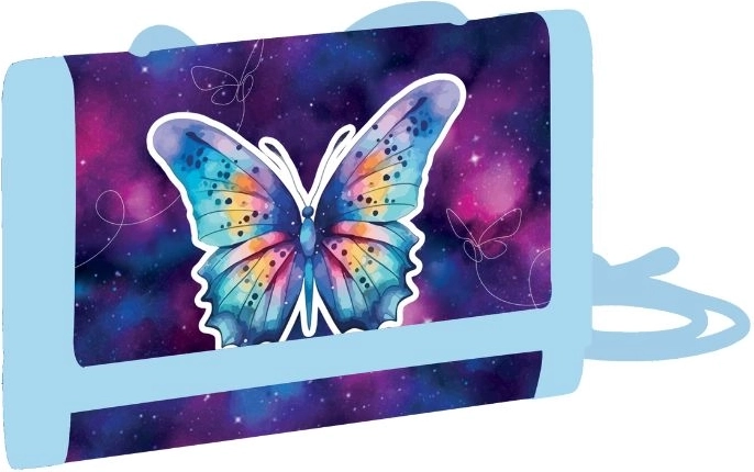 Cartera textil infantil Mariposa para el cuello con cierre de velcro
