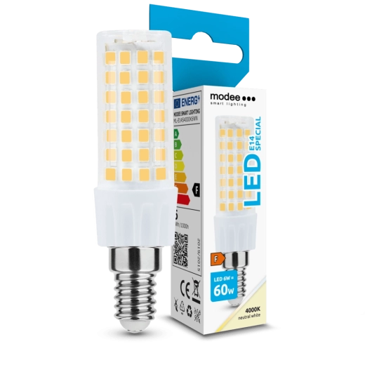 Bombilla LED cerámica Modee Lighting E14 6 W 4000 K, 600 lm