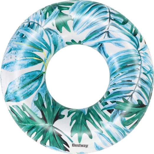 Aro hinchable 119 cm BESTWAY con estampado tropical de hojas
