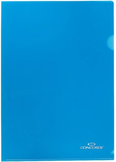 Funda archivadora tipo L A4 CONCORDE, 180 micras, azul, 10 uds