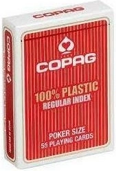 Cartas de póker de plástico COPAG – rojas, índice regular