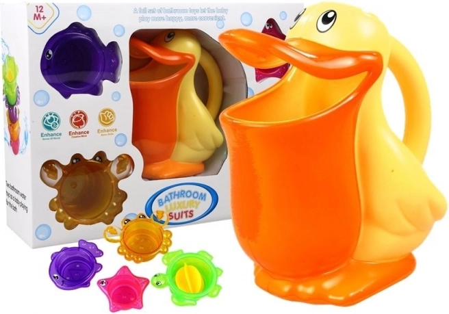 Set de baño pelícano con moldes de animalitos