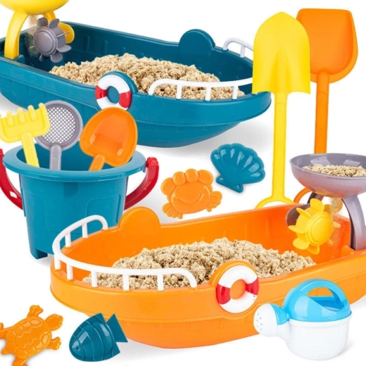 Woopie set de barco para arena y agua con juego de accesorios