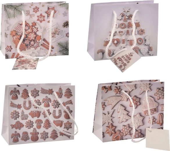 Bolsa de regalo navideña Pan de jengibre 15 × 6 × 12 cm (4 variantes)