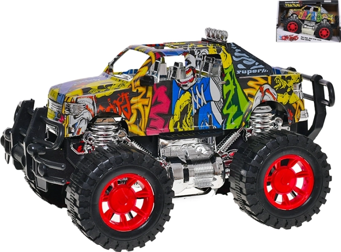 Coche todoterreno con diseño graffiti de 24 cm con motor de inercia